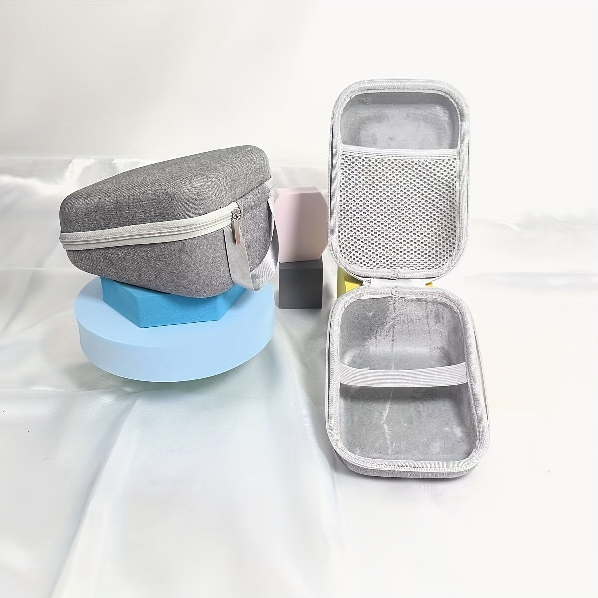 Black Fabric Hard Shell Blood Pressure Monitor Case with Handle