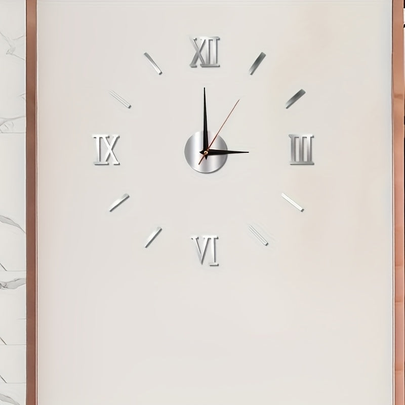 Plastic DIY Wall Clock Kit with Numeric Stickers and Quiet Battery Movement