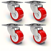 Heavy-Duty Polished Metal Swivel Caster Wheels for Furniture and Kitchen Use