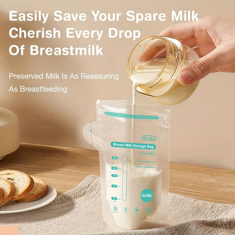 Breastmilk Storage Bags 150ml Self-Standing 10/30/100pcs for Easy Feeding