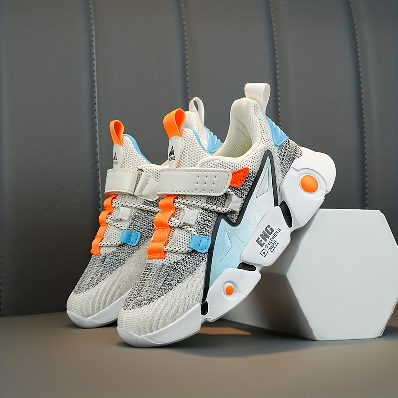 Yigitlar uchun rangli blokli nafas oladigan tizzali sport poyabzali, tashqi faoliyatlar uchun