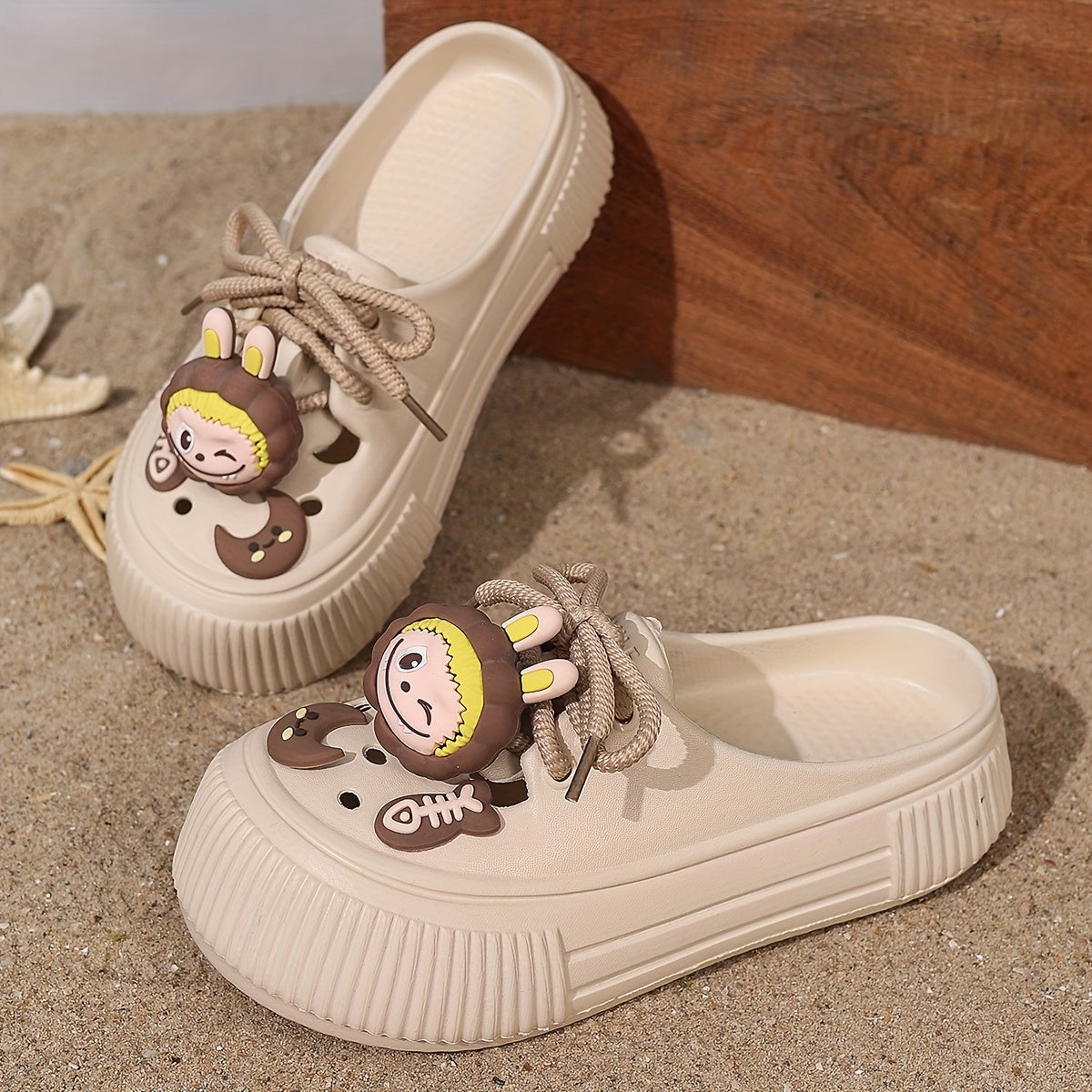 Women's Cartoon Bear Platform Sandals Soft EVA Slip-Ons Indoor Outdoor