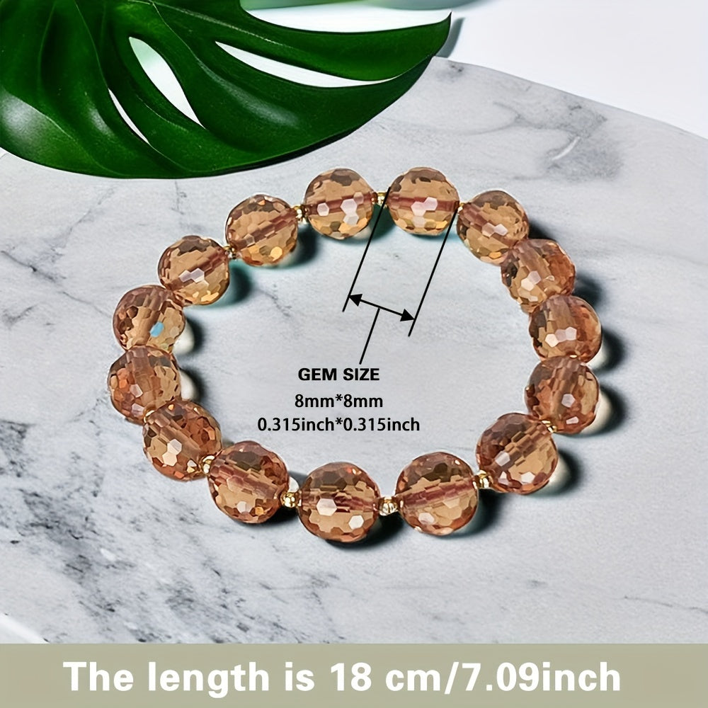 Women's Diaspore Bracelet with Color-Changing Beads and Silver Tone Metal