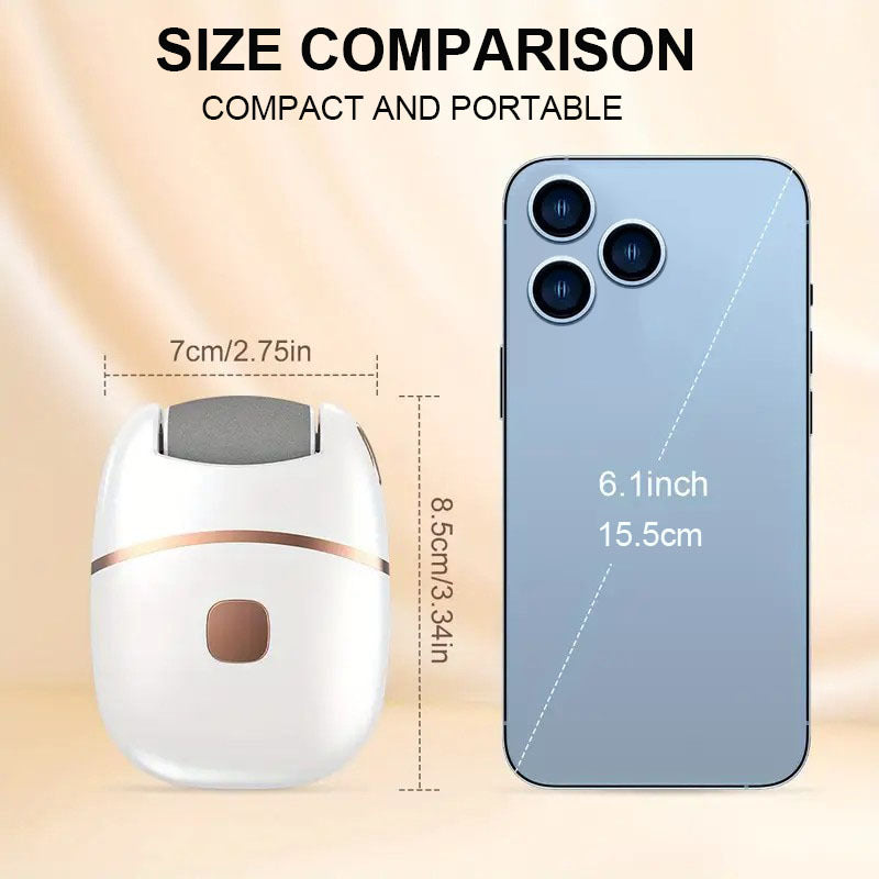 Electric Foot Callus Remover Rechargeable Pedicure Kit with 6 Grinding Heads and Replaceable Rollers