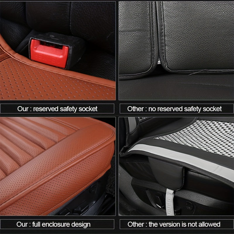 Universal Breathable PU Leather Car Seat Cushion Protector Anti-Slip Mesh Ventilation