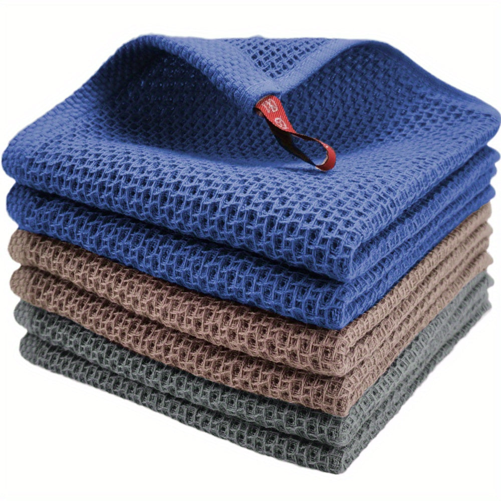 Juego de 6 paños de cocina de rejilla de waffle absorbente y reforzada para uso en cocina y restaurante