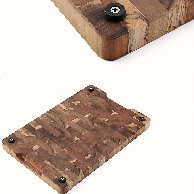 Tabla de cortar compacta y elegante de madera de acacia con superficie de fácil limpieza