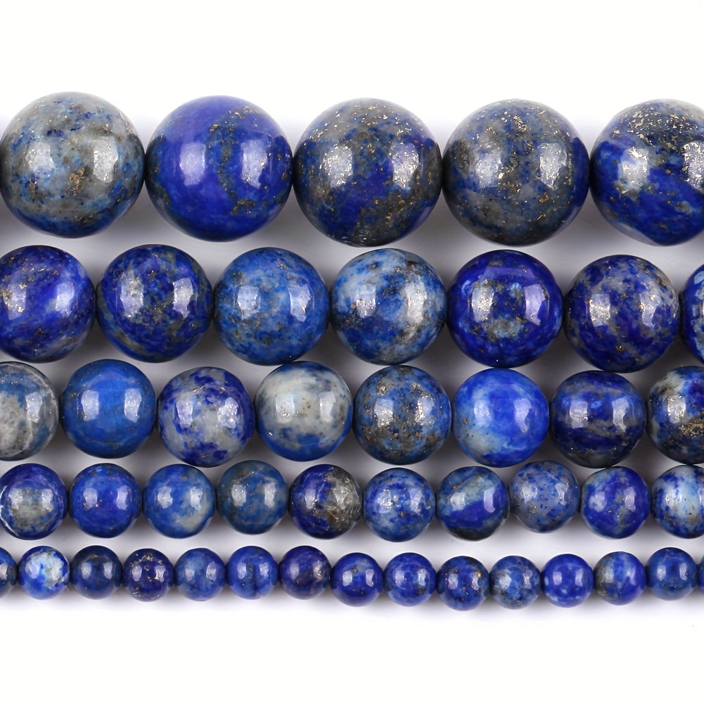 Натуральные бусины из лазурита - круглые свободные бусины 4/6/8/10/12 мм, идеальные для создания ювелирных изделий своими руками - аксессуары для ожерелий, браслетов, серег.