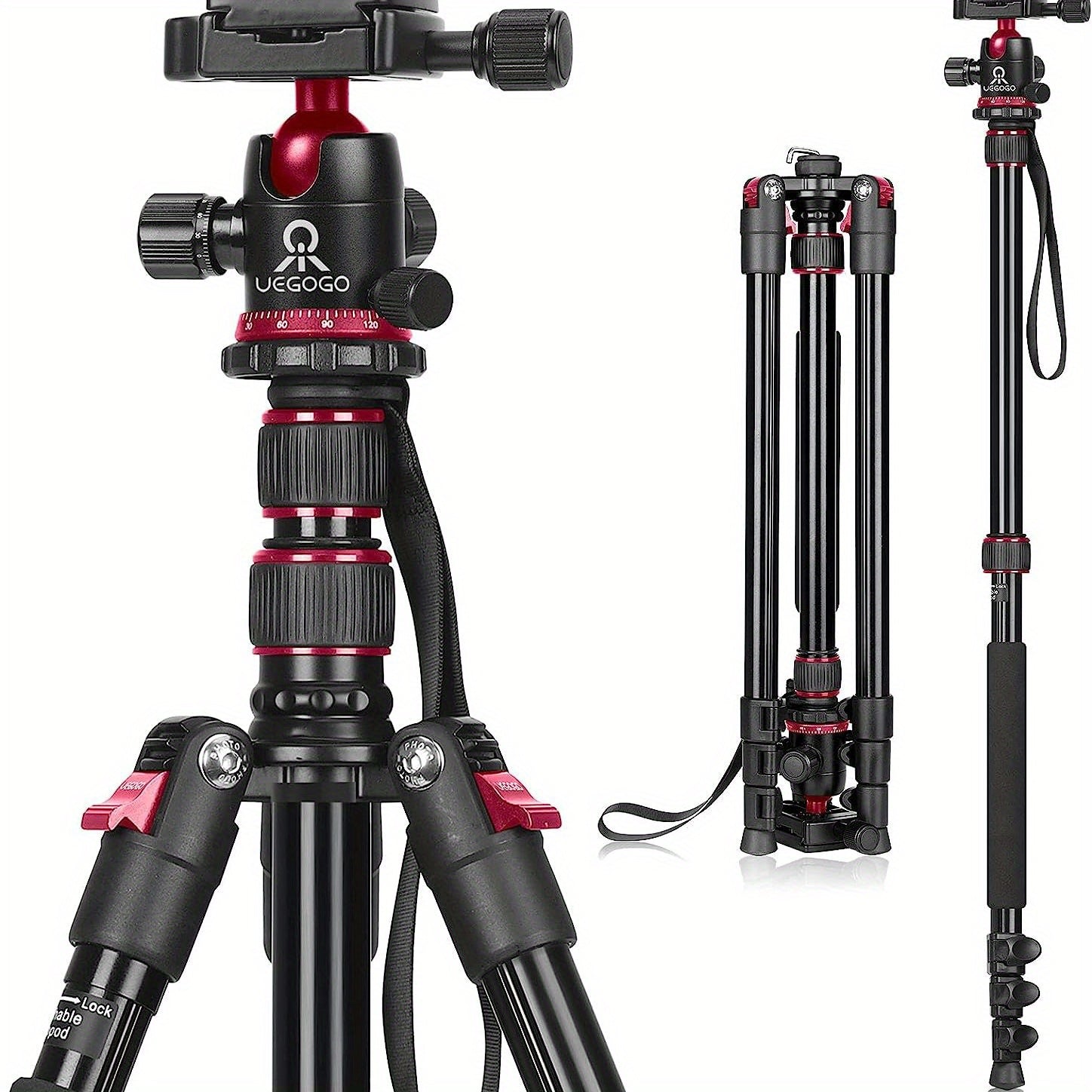 Professional Tripod Set with 210cm Camera Stand and Monopod for Photography and Travel