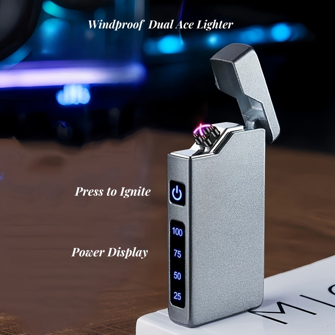 Men's Windproof Electric Lighter Rechargeable USB C Candle Camping