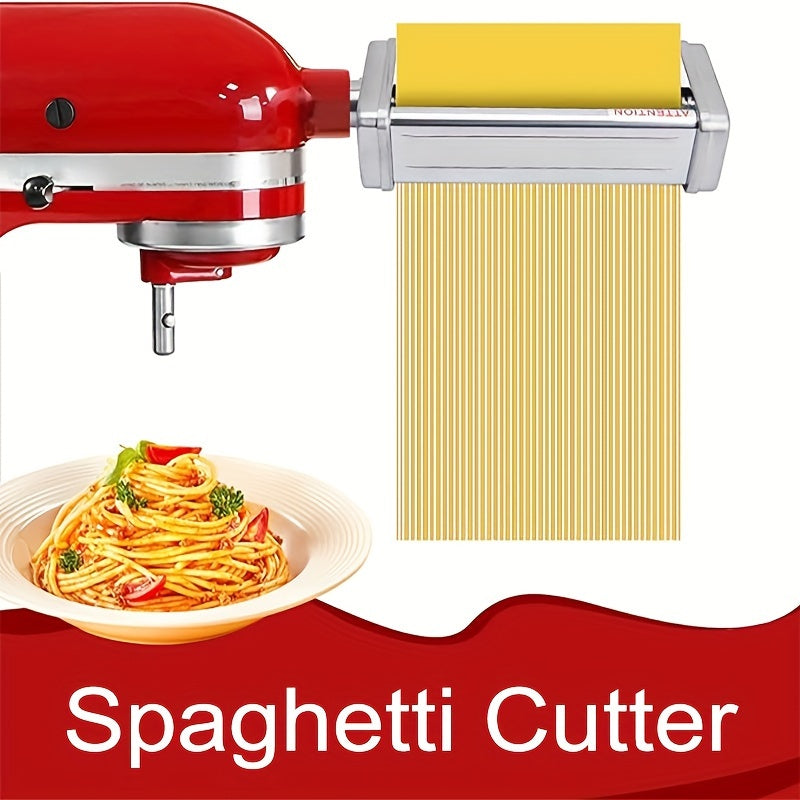 Stainless Steel Pasta Roller and Cutter Set for KitchenAid Stand Mixer