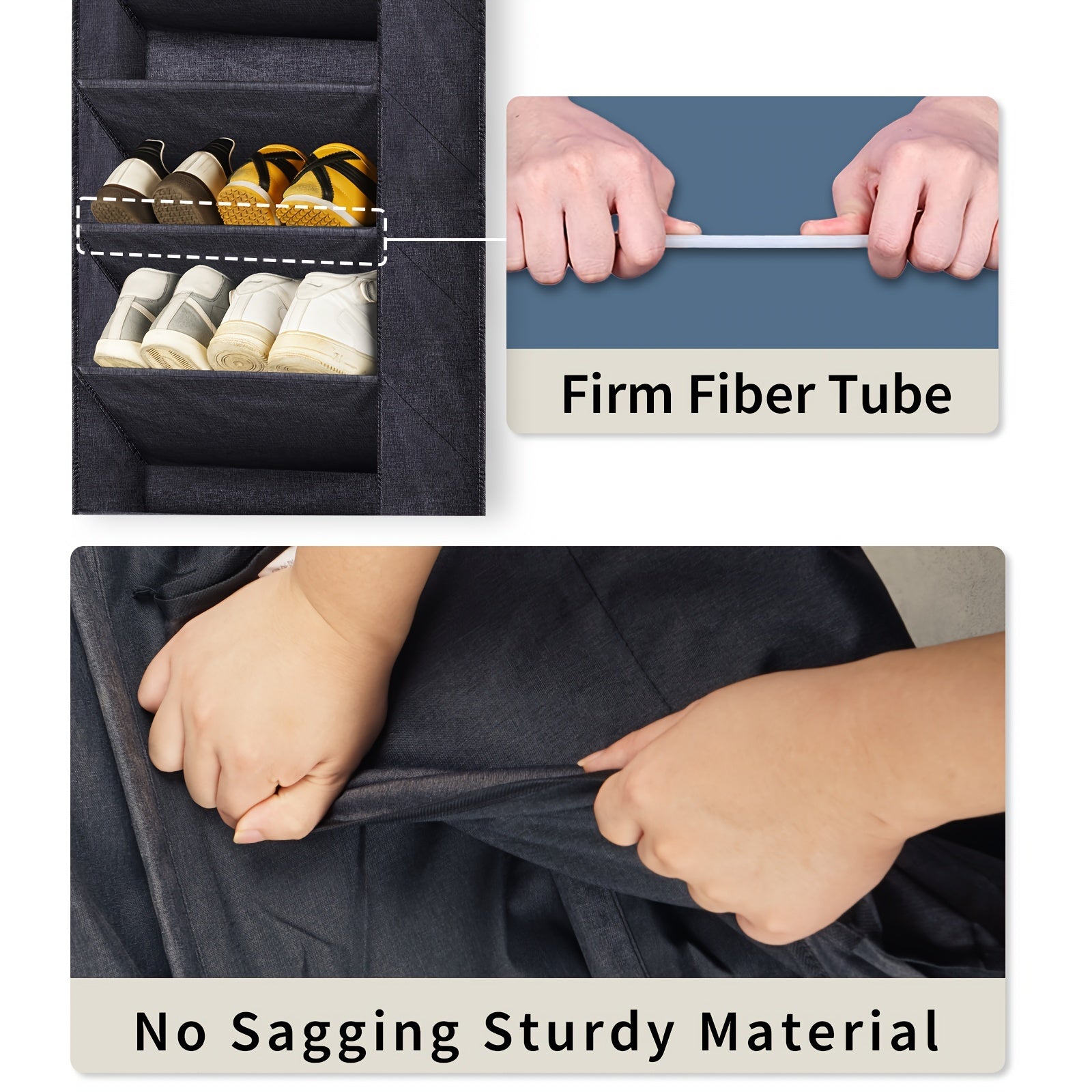 Large Over-the-Door Shoe Organizer Holds 20-22 Pairs Durable Oxford Fabric Closet Dorm Storage