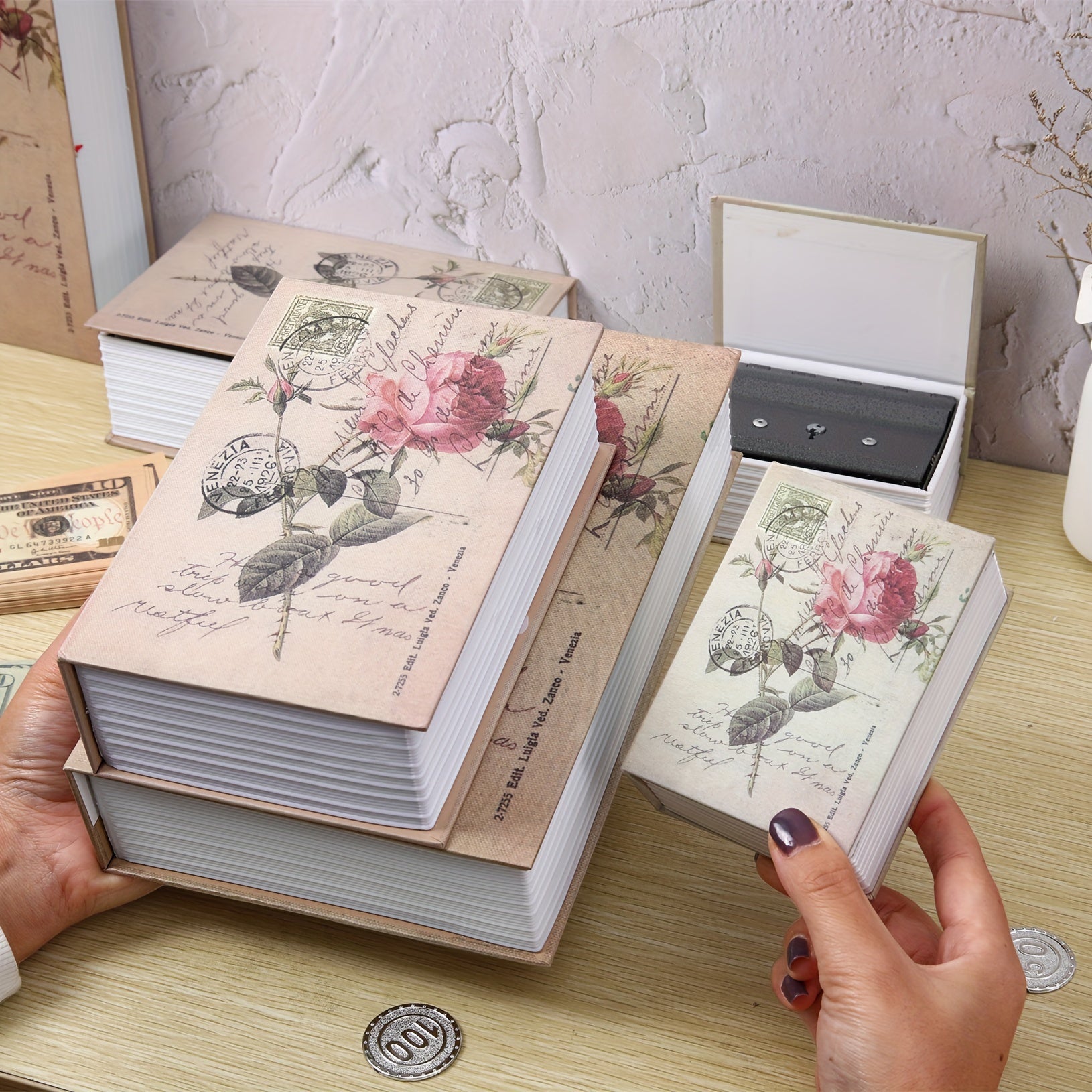 Book Money Box with Key Lock Disguised as Dictionary for Secret Storage and Savings