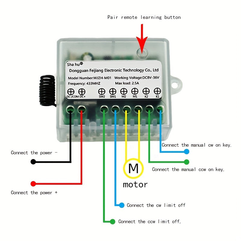 Universal Indoor Outdoor Remote Control Switch for Telescopic Door DC 12-36V