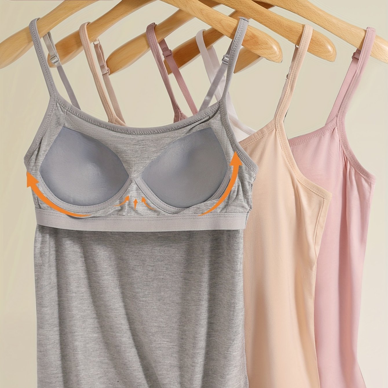 Women’s Plus Size Stretchy Sports Tank Tops with Built-In Bra Pads, Sleeveless, Casual Activewear, Pack of 3