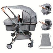 Linen Stroller Sunshade for 14+ Age Group Portable UV Protection