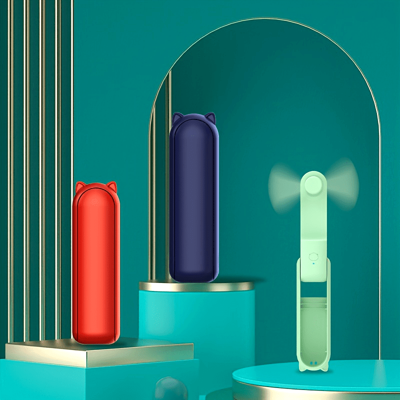 Portable Handheld Mini Pocket Fan with USB Rechargeable Battery for Travel Outdoor Use