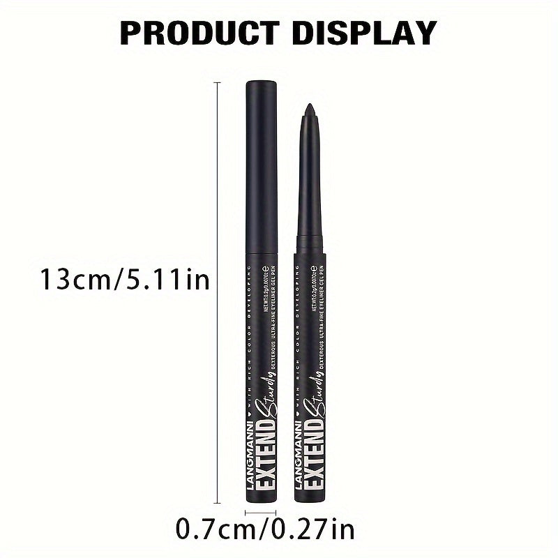 Women Eyeliner Gel Pen 12 Colors Long-Lasting Waterproof Smudge-Proof Brown