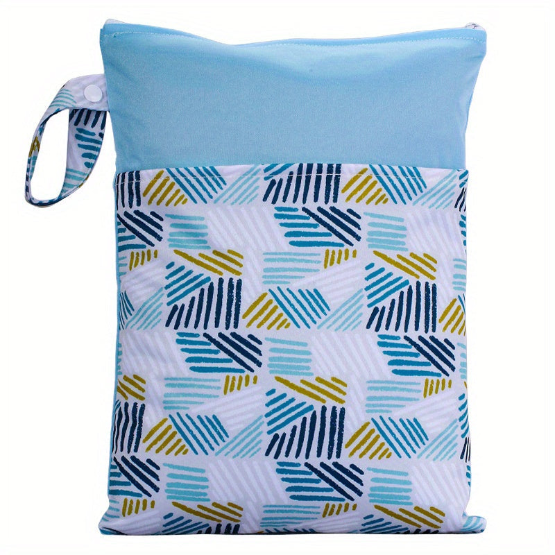 Reusable Waterproof Wet Bag with Double Pockets Cloth Handle 24.99x35cm