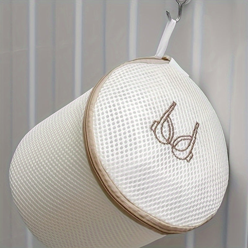 Mesh Laundry Bag for Delicates with Zipper and Embroidered Design for Bras and Underwear