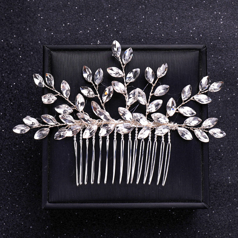 Faux Pearl and Crystal Hair Comb Wedding Bridal Hair Accessory Flower Headpiece