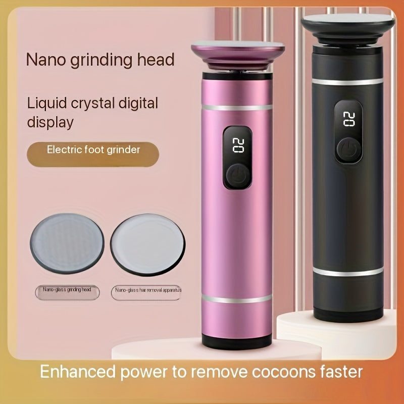 Cabeza de molienda nano para pie eléctrico Pantalla LCD Recargable por USB Rosa y negro