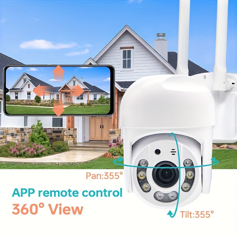 Outdoor WiFi Security Camera with Pan Tilt Auto Tracking Night Vision Two-Way Audio Waterproof CCTV