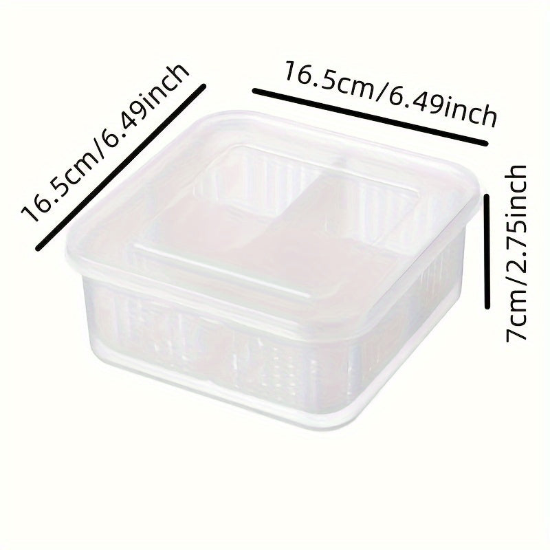 Plastic Refrigerator Storage Container with 4 Compartments for Fruits and Vegetables