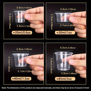 Set of 50 Clear Polypropylene Insulated Aviation Cups 20/30/40/85ml
