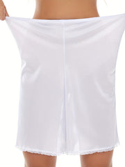 Women's Plus Size Casual Lounge Pants with Contrast Lace Trim