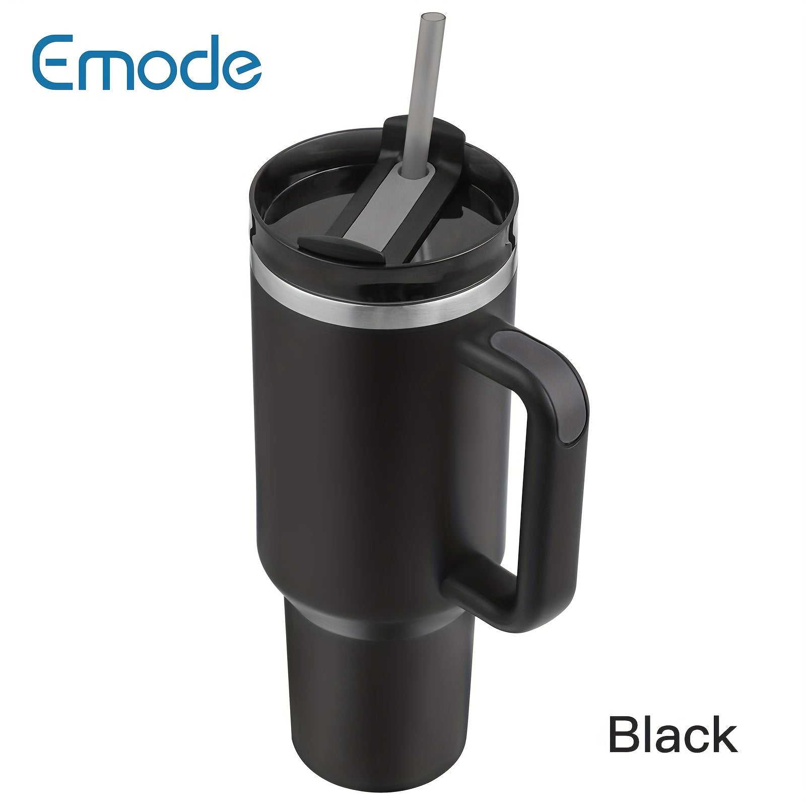 Taza de viaje de acero inoxidable con tapa y asa para bebidas de verano