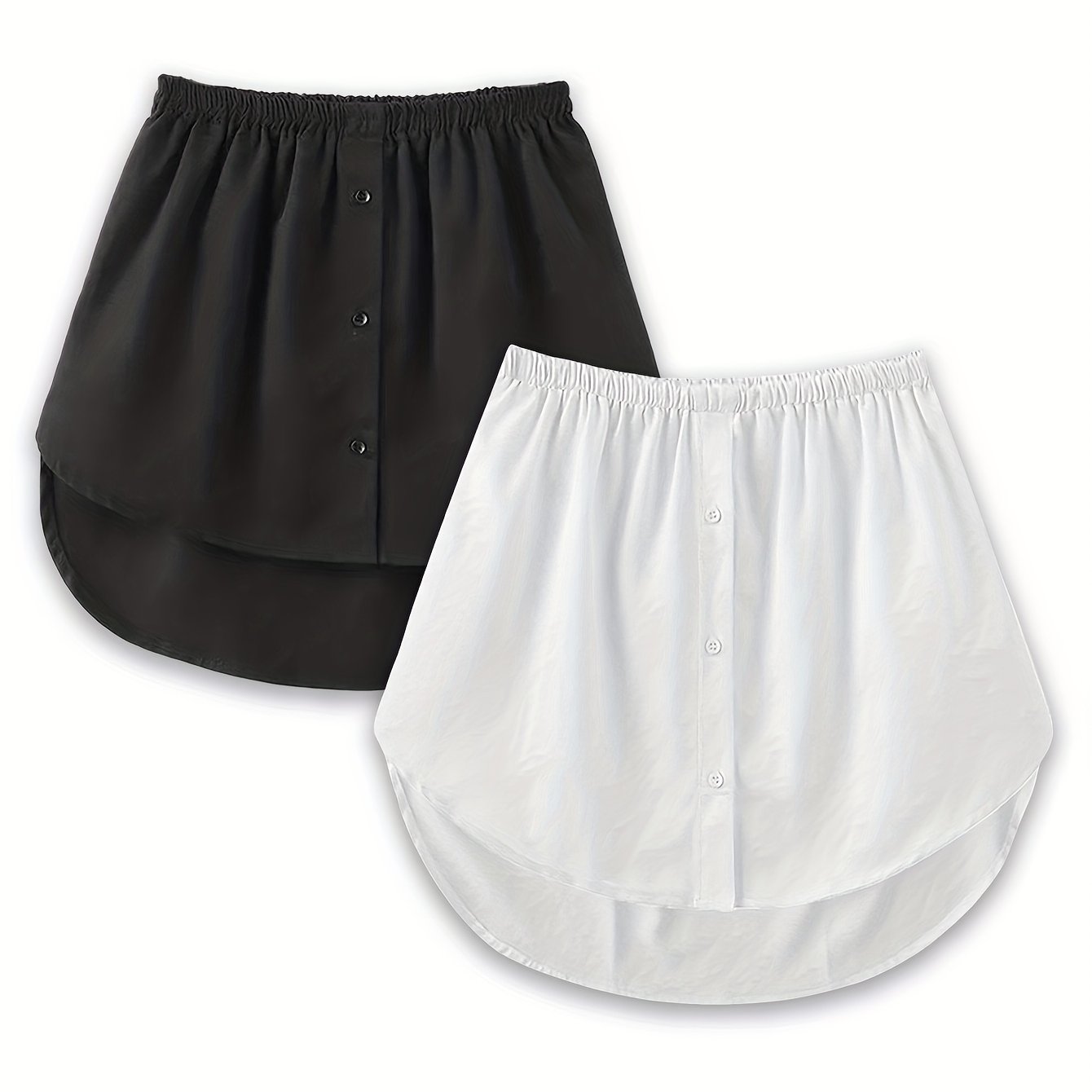 Women's Loose Waist Shirt Skirt With Front and Back Vertical Drop