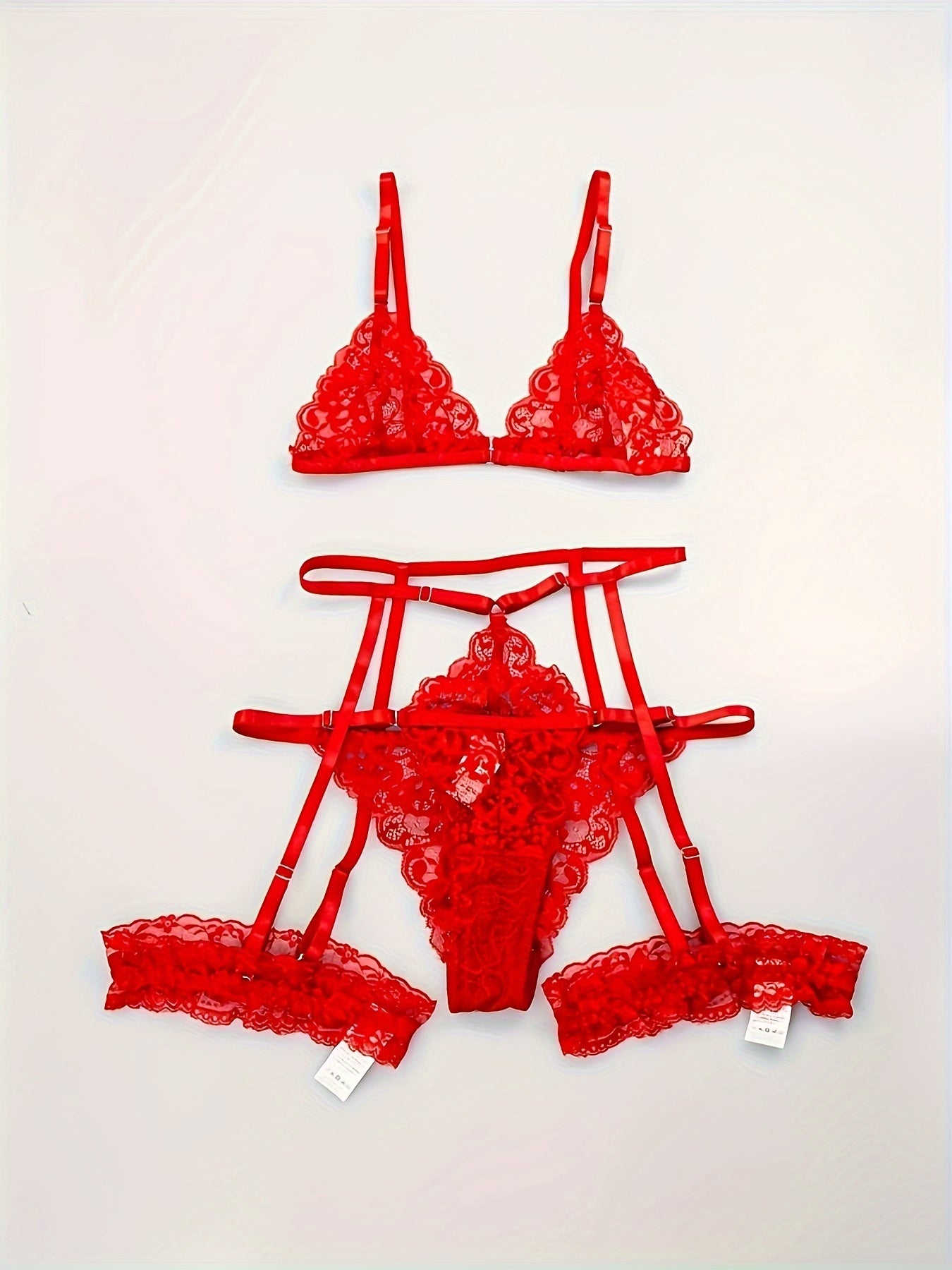 Sexy Lace Lingerie Set for Women with Garter and Leg Ring for Fall and Winter