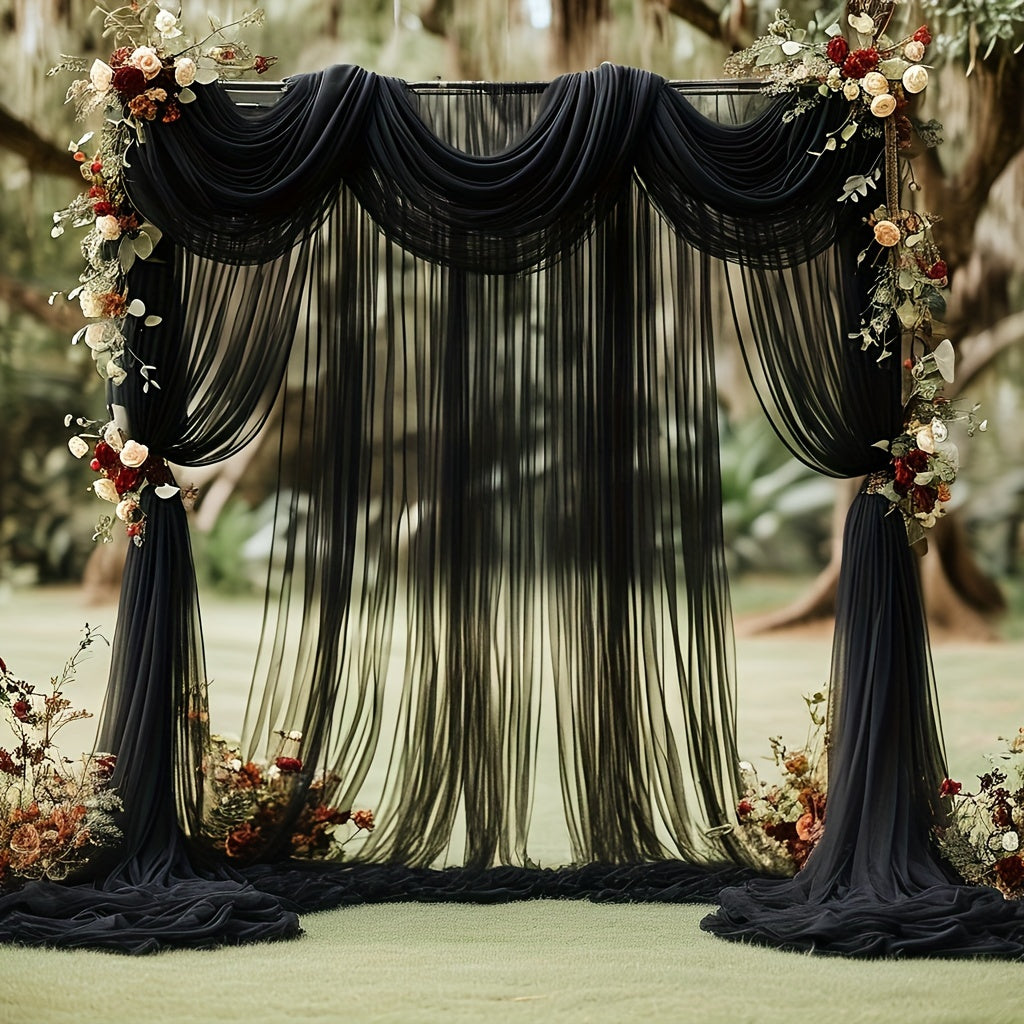 White Chiffon Tulle Curtain for Weddings and Events 19.7ft Long x 236.5ft Wide Sheer Polyester