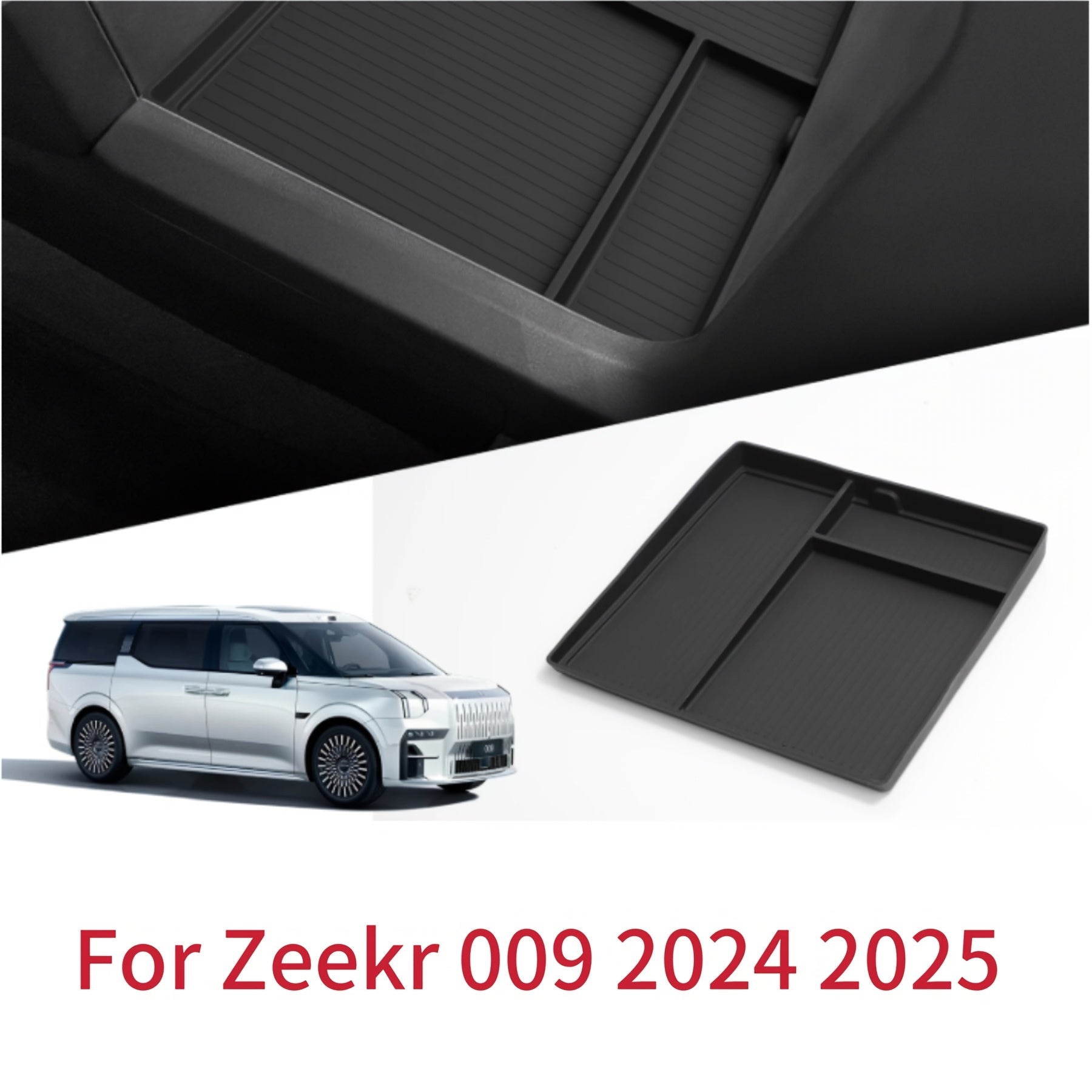 Universal Silicone Car Center Console Organizer Non-Slip Multi-Compartment Black