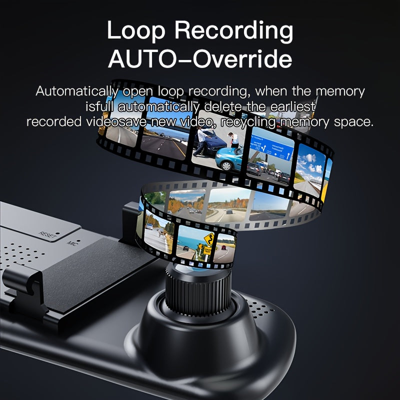 1080P HD Dash Cam with Night Vision and Rear Camera 64GB Storage Parking Monitoring