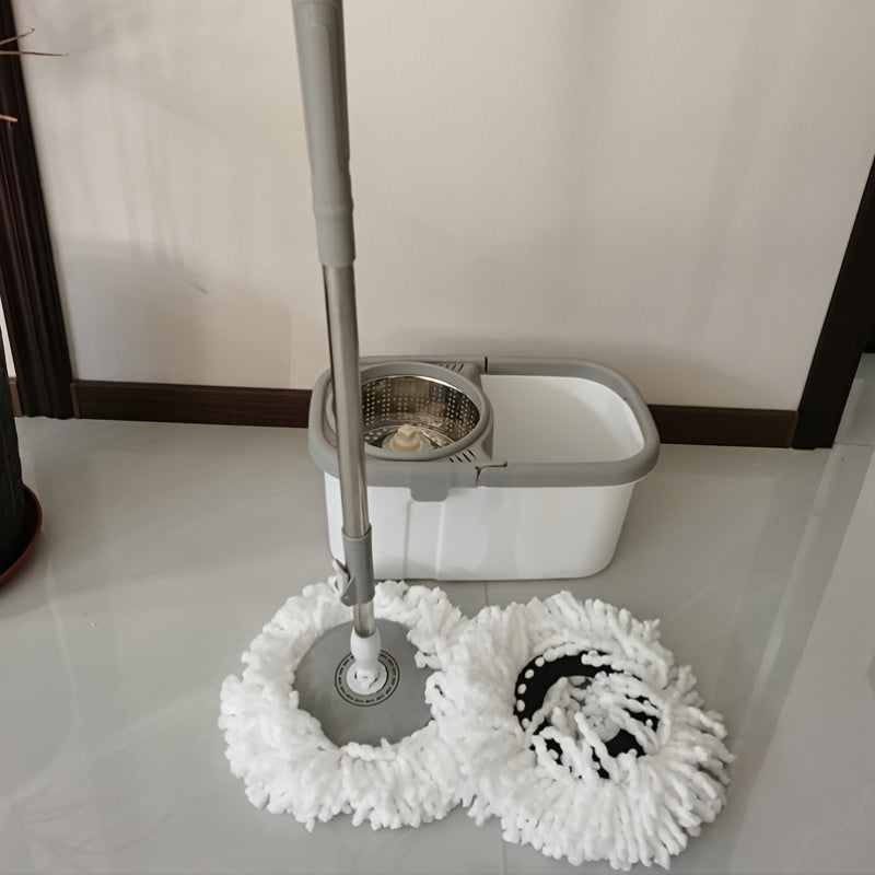 Ikki tomonlama yuradigan Spin Mop va Kova to'plami, 360° burilish bilan, bardoshli plastmassa