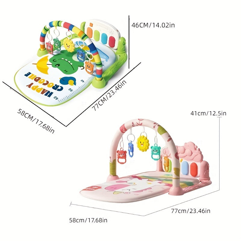 Educational Play Mat for Kids with Musical Keys and Hanging Toys Polyester Colorful
