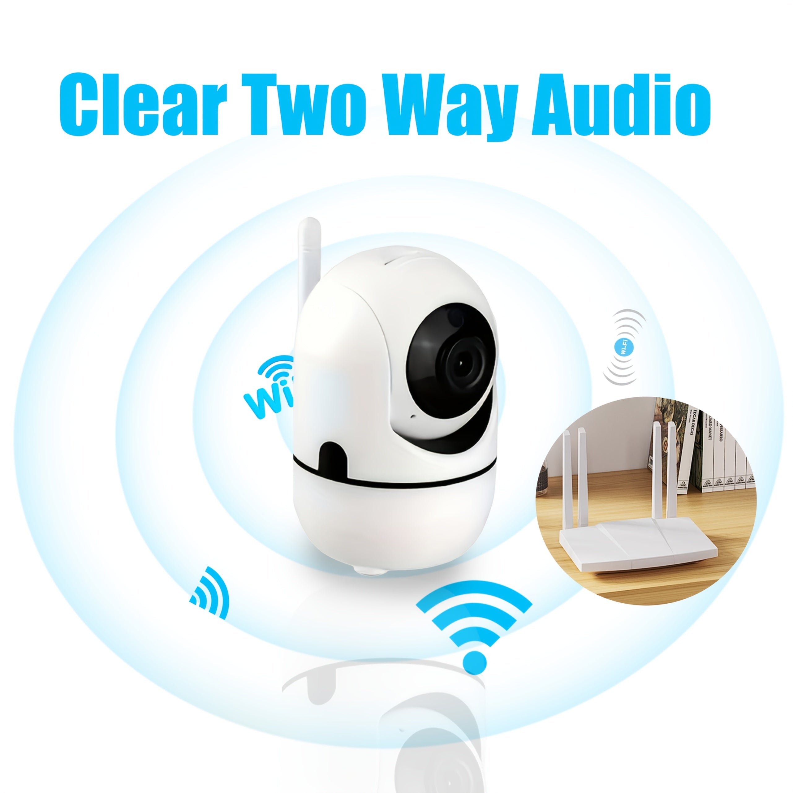Wireless Security Camera 1080P HD Night Vision Two-Way Audio USB Powered Indoor Pet Monitoring