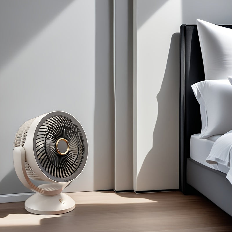 USB Desktop Fan with 4-Speed Settings, Removable Mesh Cover for Cooling Rooms