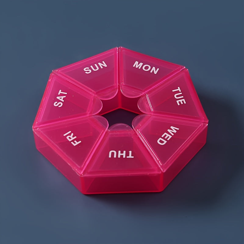 Unisex Plastic Seven-Day Pill Organizer Portable Transparent Pill Case