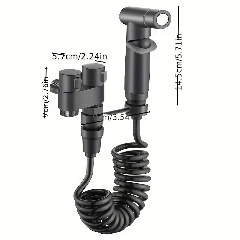 Stainless Steel Handheld Bidet Sprayer Set with Dual Mode Nozzle for Bathroom Cleaning and Toilet Flushing