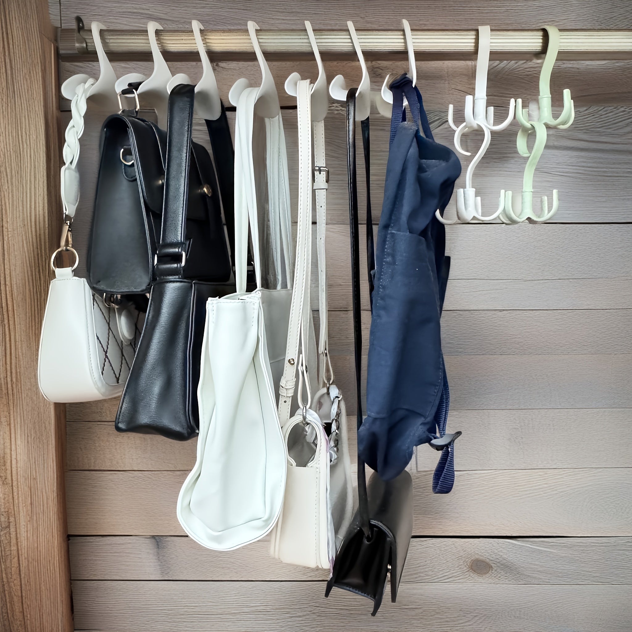Multifunctional Wardrobe Set with 14 Widened Hooks for Clothes and Bags
