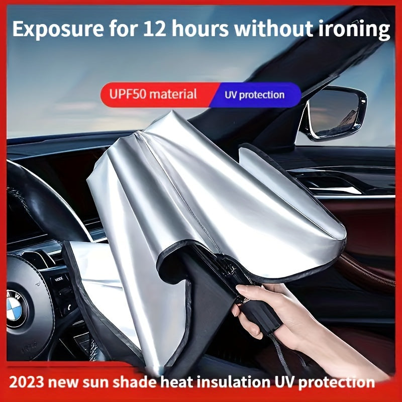 Car Sunshade for Windshield Block Heat Insulation Blackout Curtain for Small Cars