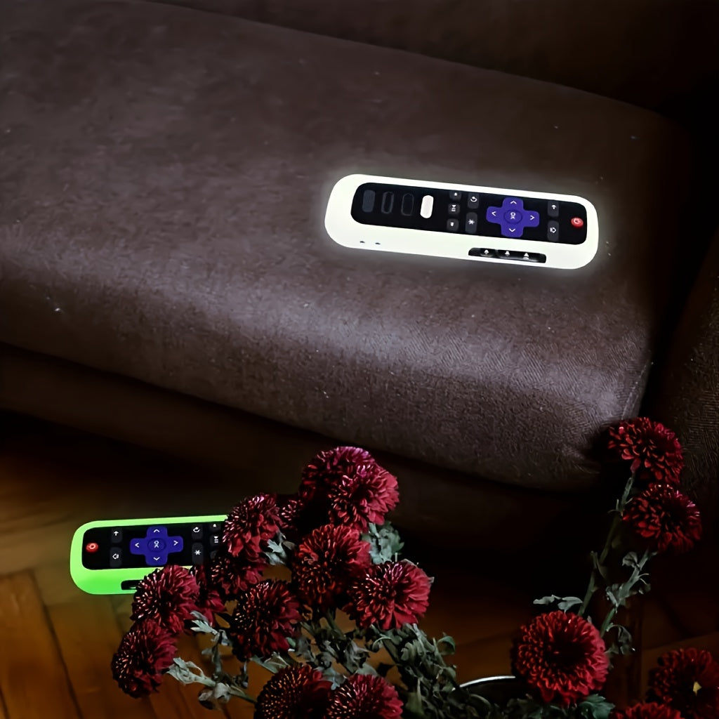 Cubierta de silicona luminosa en la oscuridad para control remoto de Roku TV y dispositivos de streaming