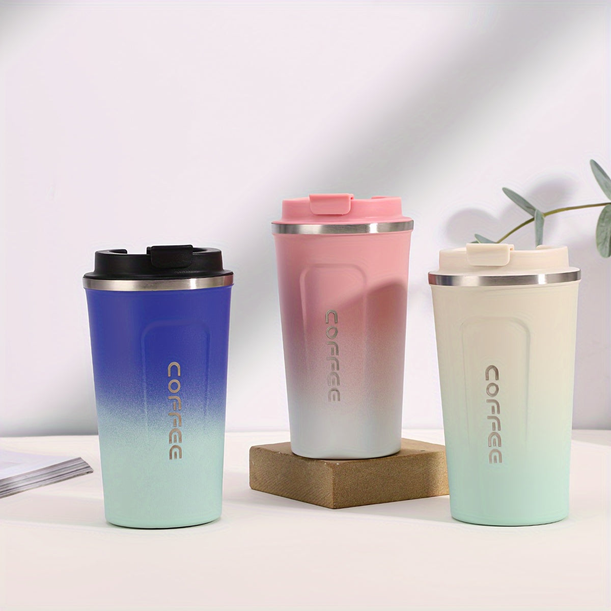 Gradient Color Travel Mug Stainless Steel Vacuum Insulated 380ml 13oz Portable Drinkware