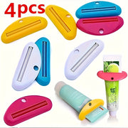 4 Pack Manual Toothpaste Dispensers Lightweight No Power Bathroom Organizer