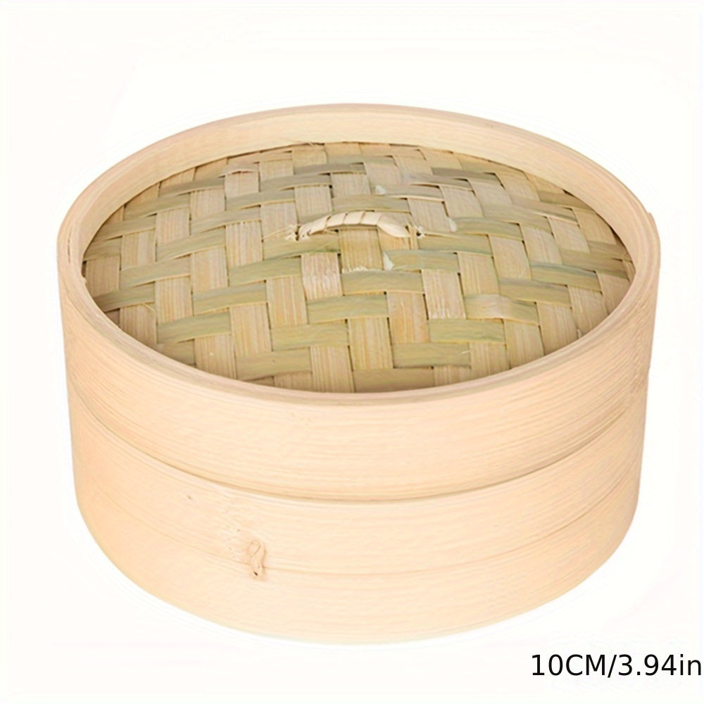 Conjunto de vaporizador de bambú con tapa, color madera, antiadherente, para cocinar en casa y en restaurantes