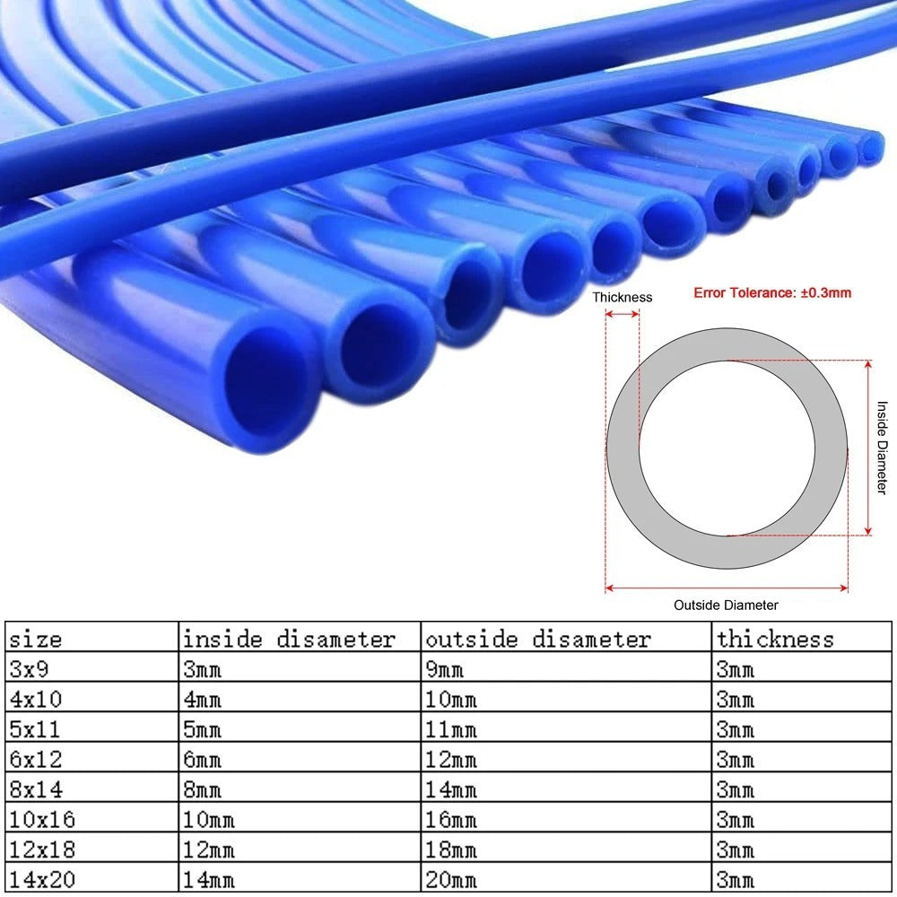 Universal Silicone Vacuum Hose 3/5/4/6/8/10/12/14mm Blue 1m
