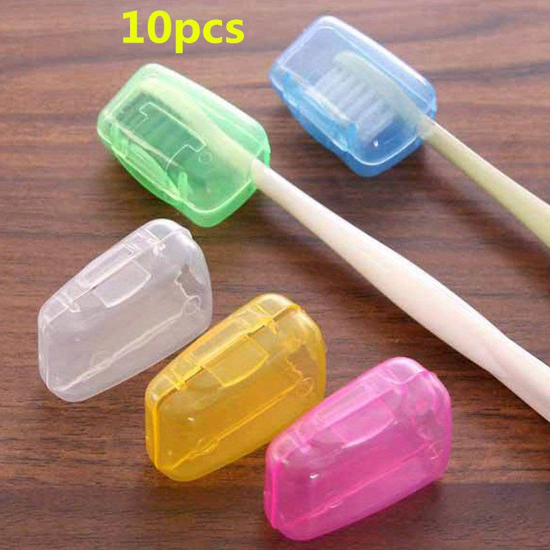 10 Pieces Portable Toothbrush Head Covers Travel Protective Cases for Adults